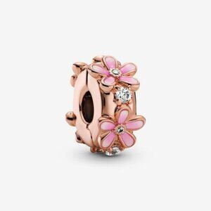 Authentic Pink Daisy Spacer Clip Charm